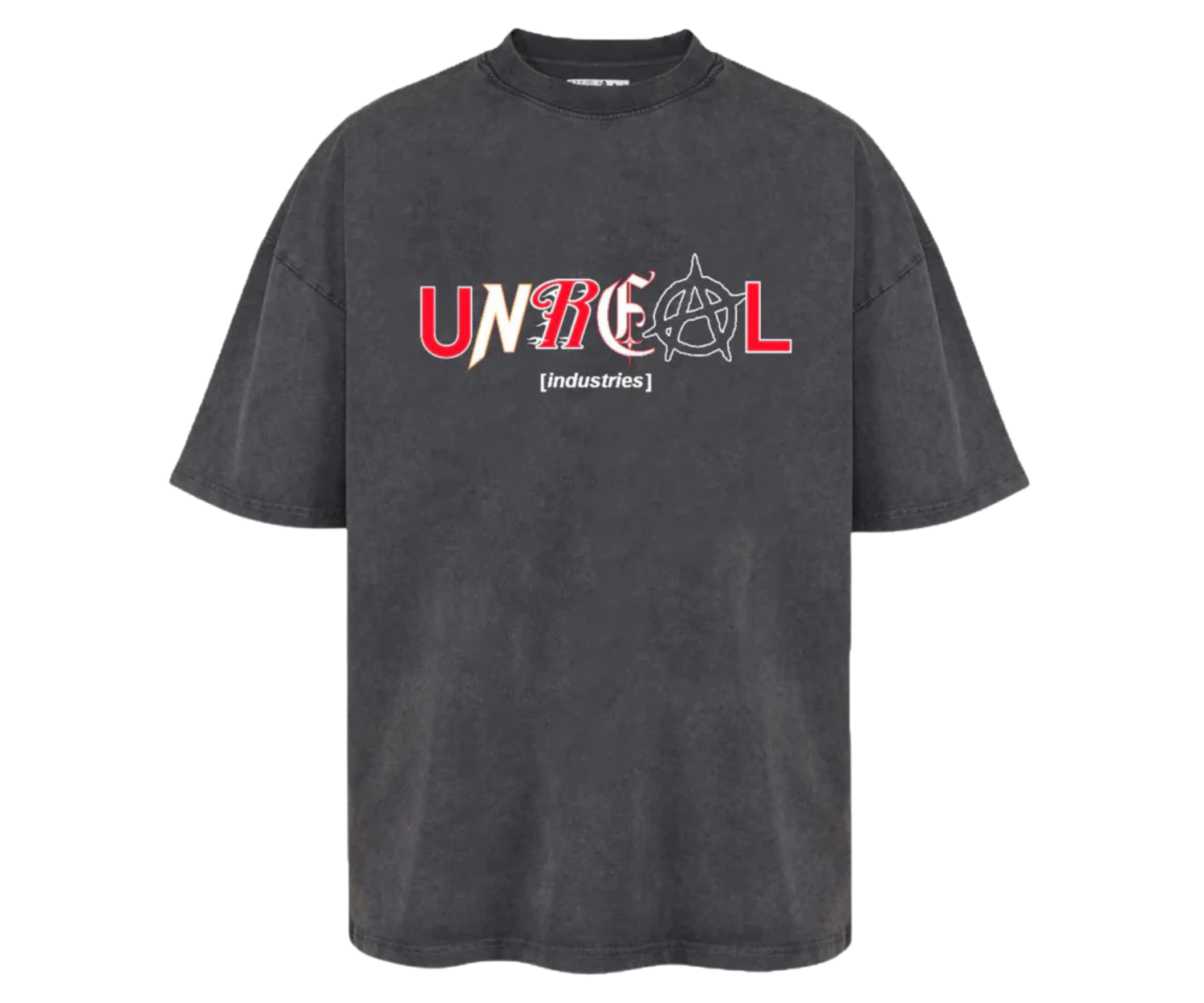 Tricou cu scrisoare UNREAL Collage Stone Washed