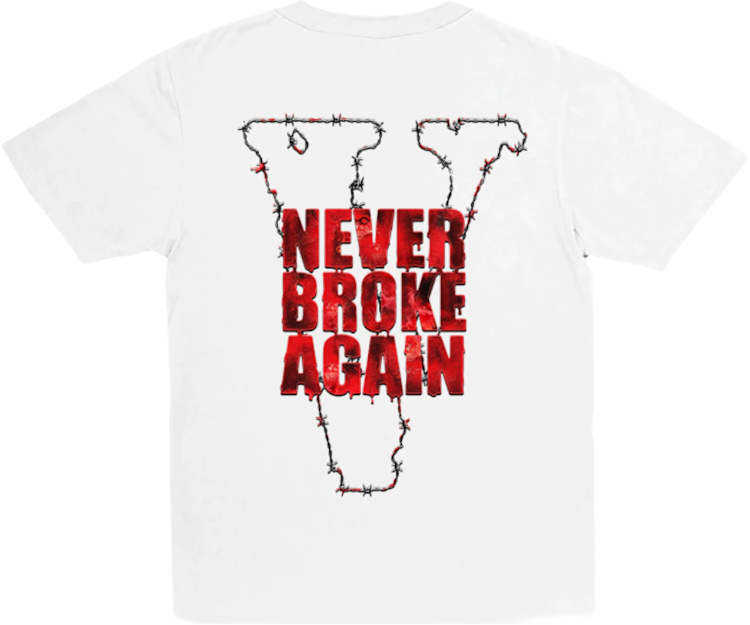 Tricou Bântuit Vlone x Never Broke Again Alb