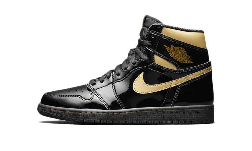 Air Jordan 1 Retro High Black Metallic Gold (45)