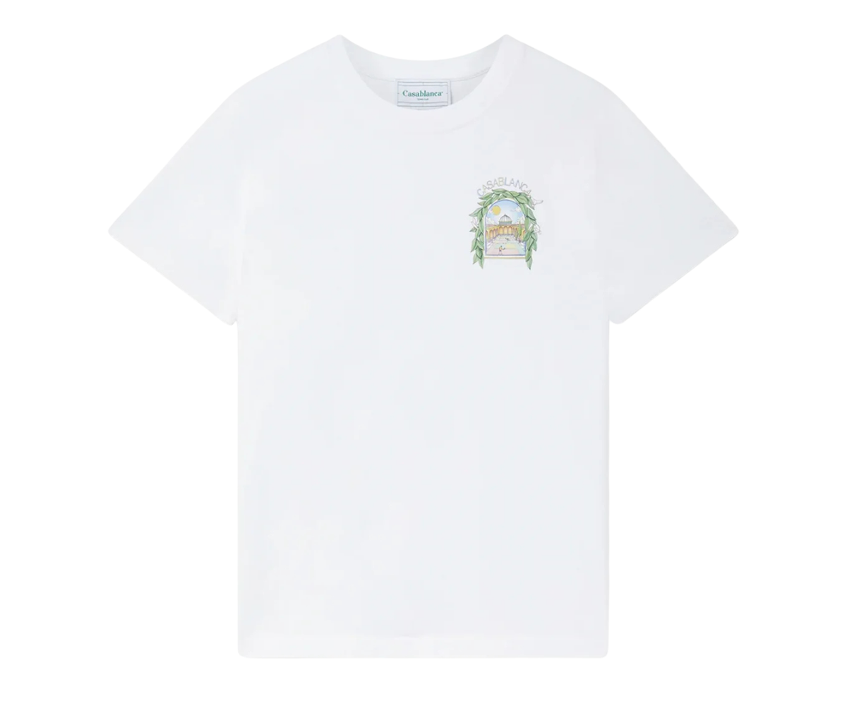 Casablanca white short sleeve t-shirt with a graphic print on the chest.