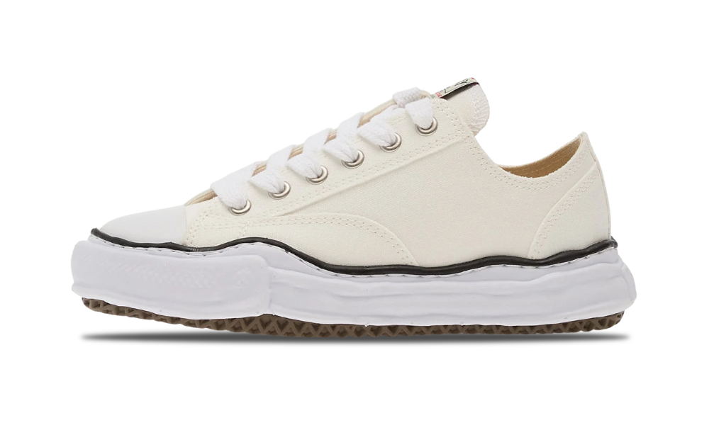 Maison Mihara Yasuhiro Peterson OG Sole Canvas Low White sneakers with a thick rubber sole.