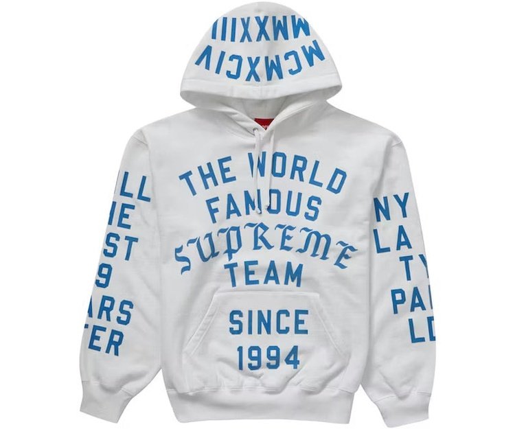 Supreme Team Flocked Hooded Sweatshirt
