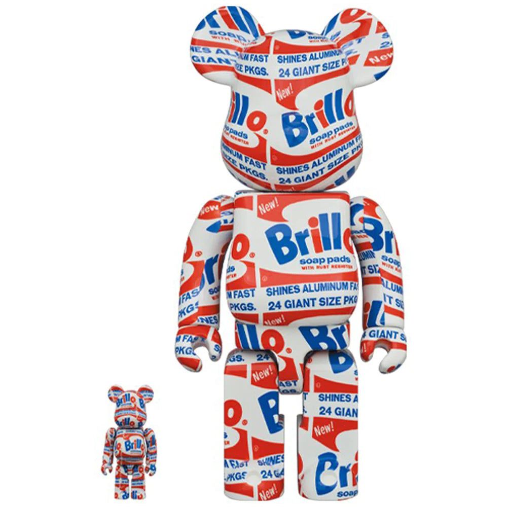 Jucărie Medicom BEARBRICK - Set Andy Warhol „Brillo” 400% și 100%