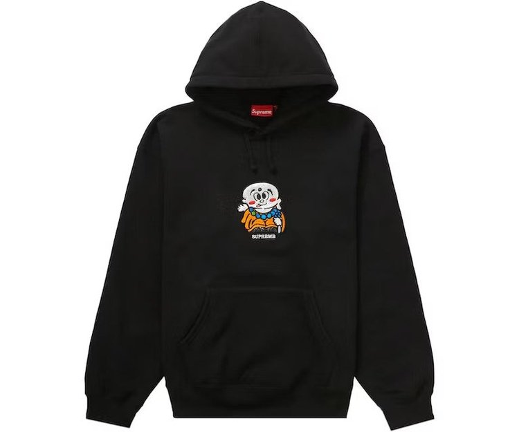 Supreme Bape Panda Logo Supreme Satin Appliqué Hooded Sweatshirt