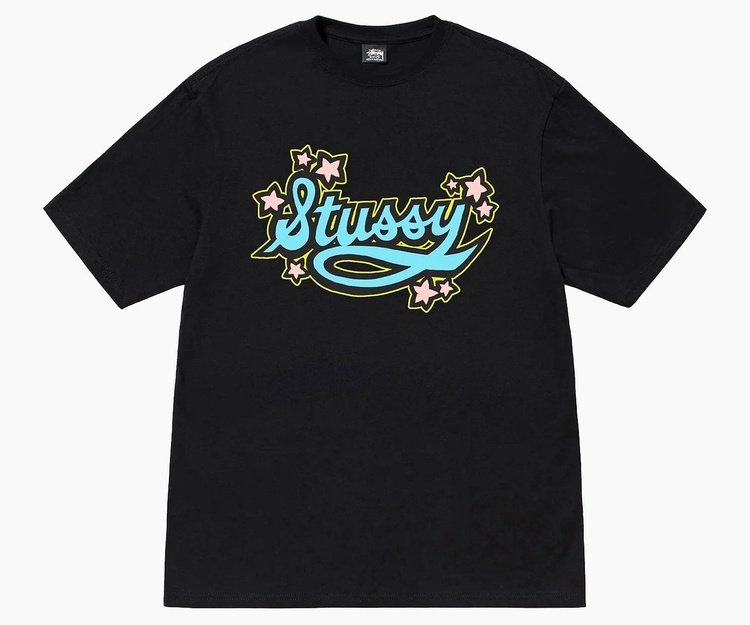 Stussy Star Script Tee Black