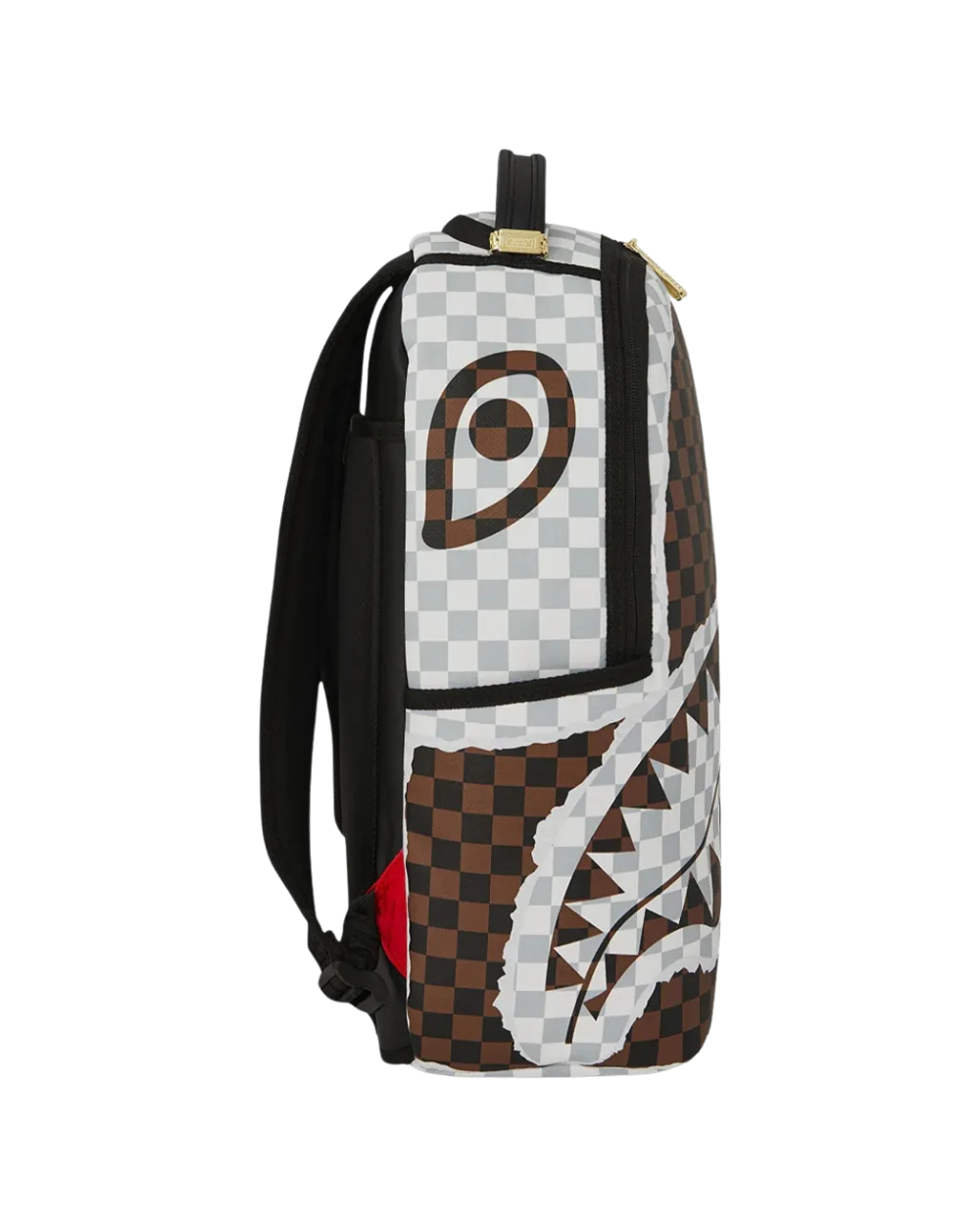 SPRAYGROUND CREAM AND BROWN TEAR CHECK BACKPACK