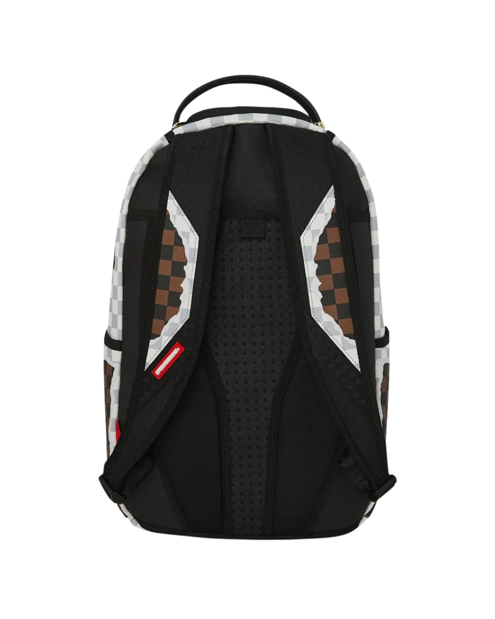 SPRAYGROUND CREAM AND BROWN TEAR CHECK BACKPACK