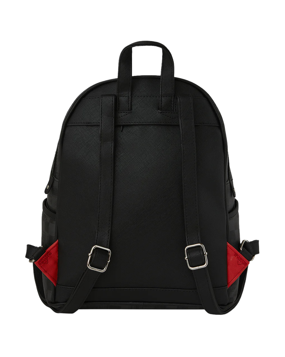 Fekete Sprayground hátizsák piros részletekkel.