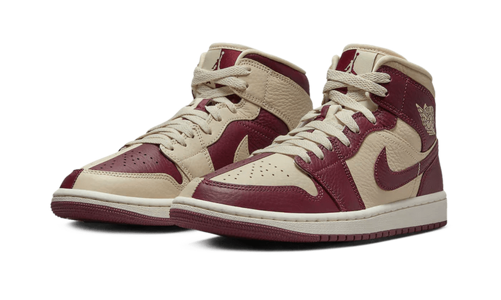 Air Jordan 1 Mid Split Beach Cherrywood Red