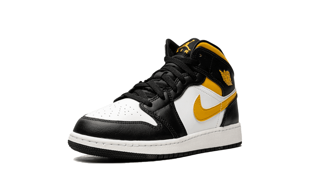 Air Jordan 1 Mid White Pollen Black