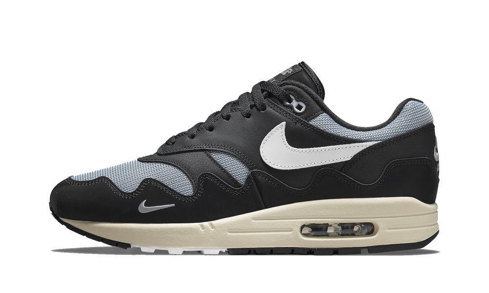 Nike Air Max 1 Patta Waves Metallic Silver Alb Negru