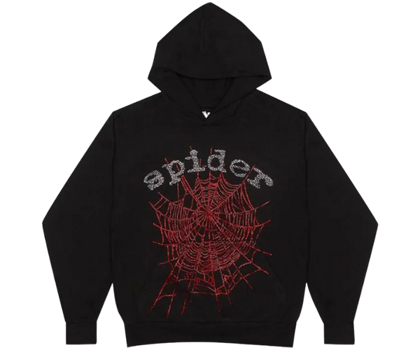 Sp5der OG RhineStone Hoodie VSS 正規 Sp5der OG Rhinestone Hoodie 'Black'