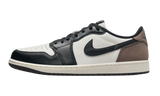 Air Jordan 1 Retro Low OG Mocha Palomino sneaker with white, black, and brown accents.