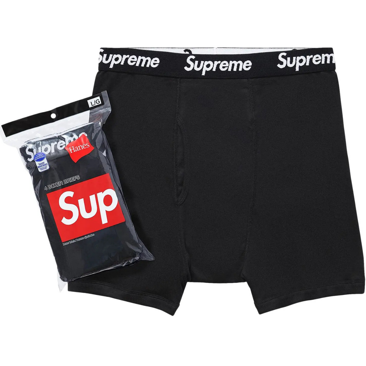 Supreme/Hanes BOXER BRIEFS Mサイズ Supreme x Hanes Boxer Briefs (4 Pack) Black