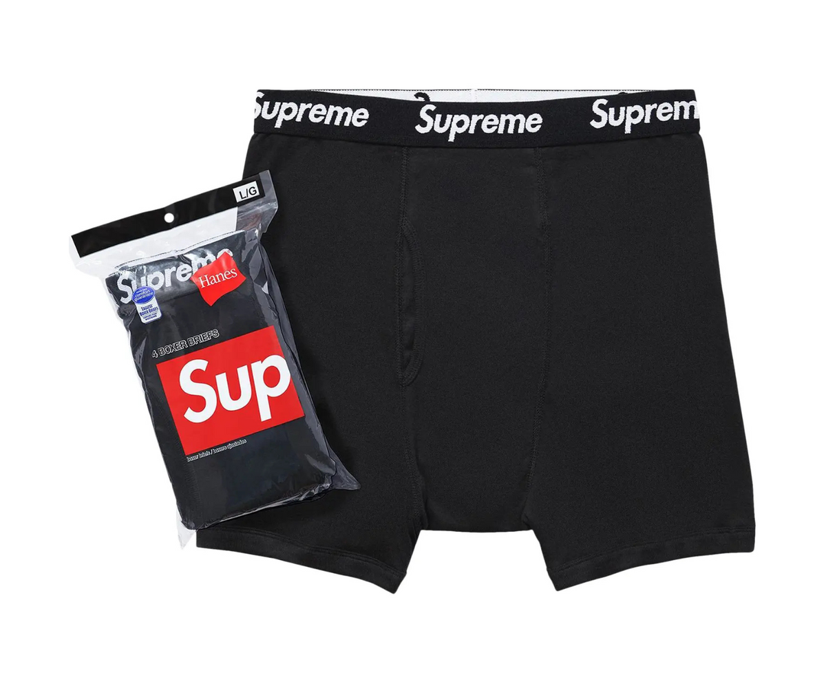 Boxeri Supreme x Hanes (pachet de 4) Negru