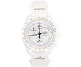 Swatch x Omega Bioceramic Moonswatch Mission To Moonphase Snoopy white watch.