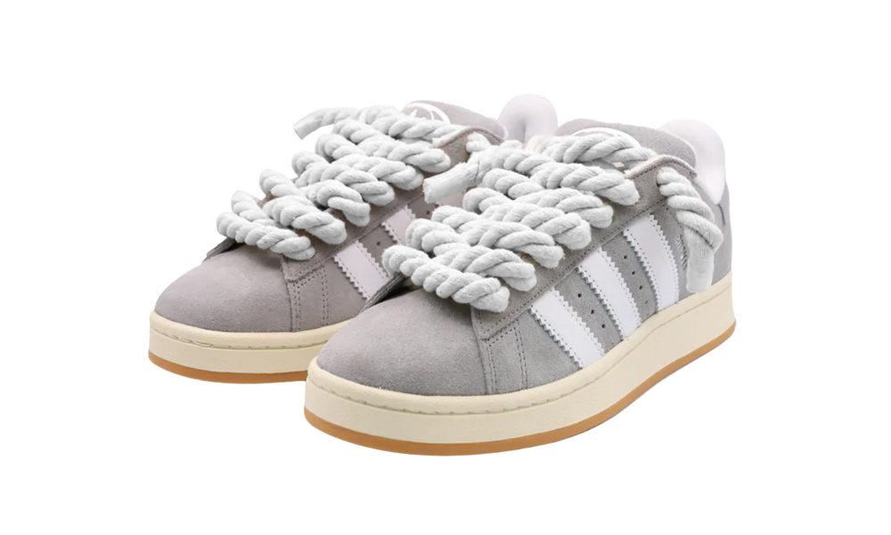 Adidas Campus 00s Grey White Chunky Rope Laces White