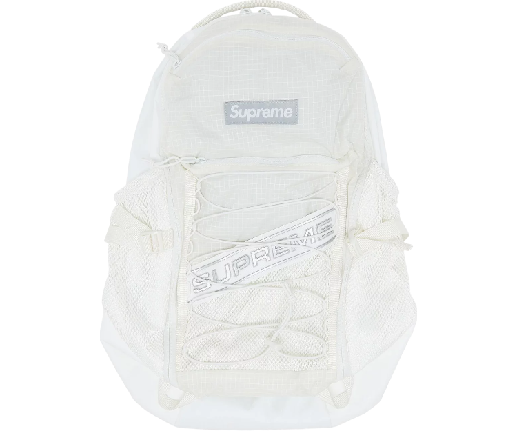 Supreme Logo Backpack White