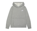 Grey Nike Club hoodie with white Nike logo.