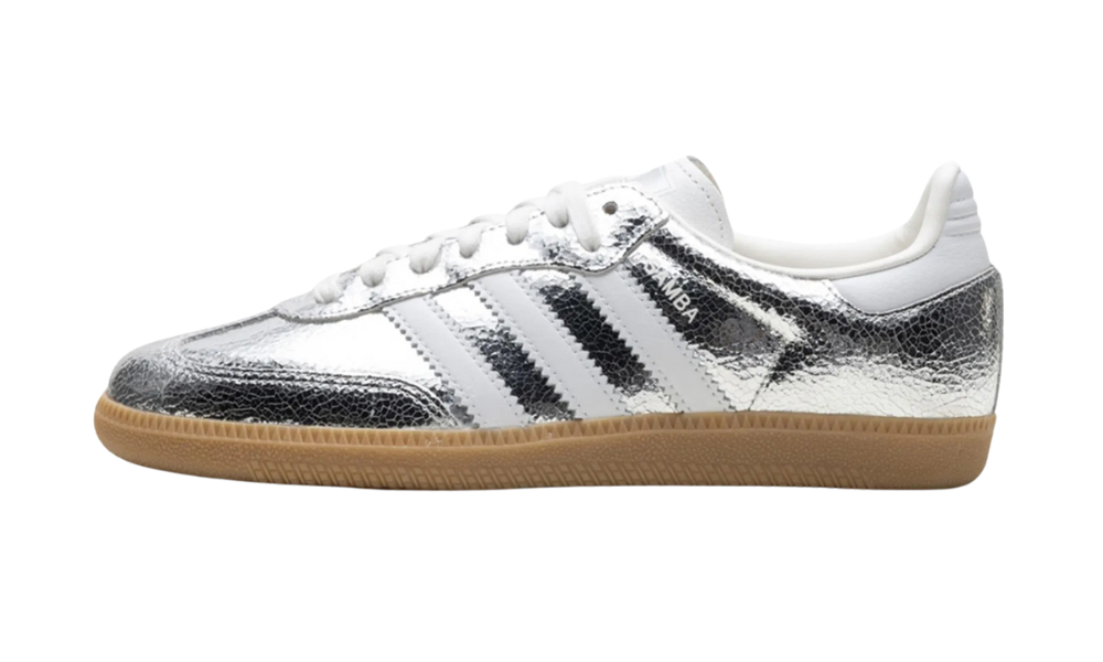 adidas Samba OG Silver Metallic Cracked Leather