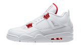 Air Jordan 4 Retro Metallic Red sneaker with white leather and red accents.