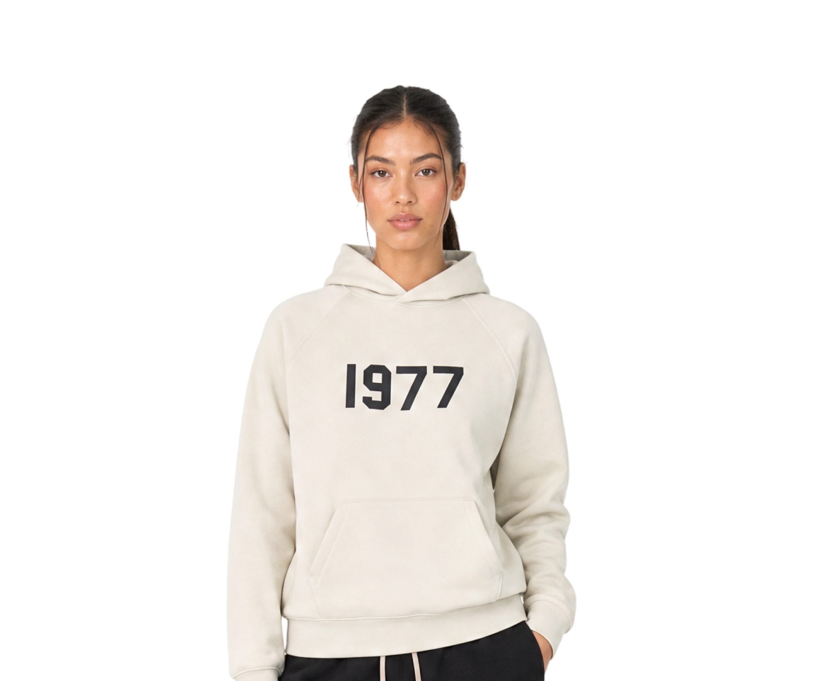 Hanorac cu glugă Fear of God Essentials 1977, culoare grâu