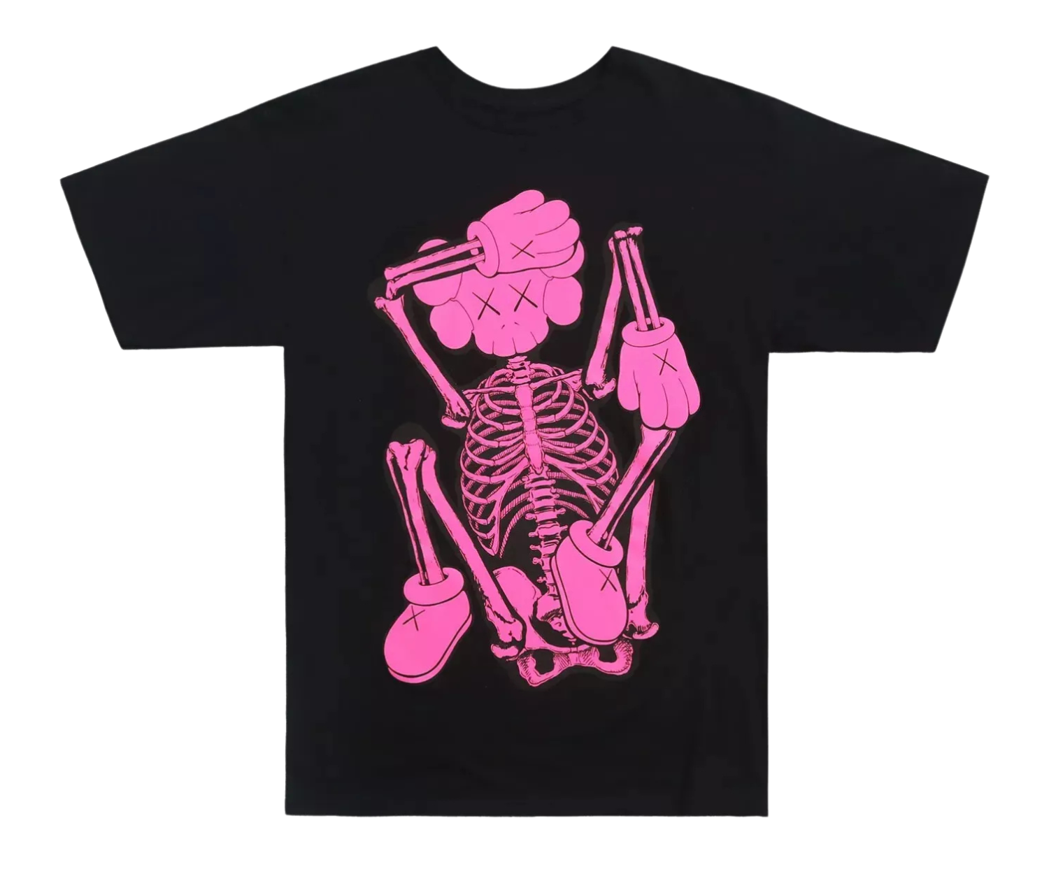 KAWS SKELETON NEW FICTION T-shirt Pink