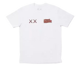White KAWS x Monsters Frute Brute T-shirt with graphic details.