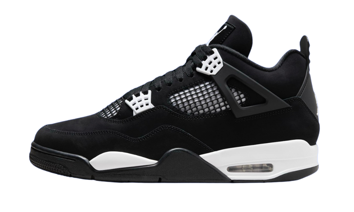 Fekete és fehér Air Jordan 4 Retro "White Thunder" férfi cipő.
