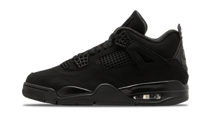 Air Jordan 4 Retro Black Cat (2025) fekete színben.