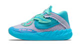 Puma x Rick and Morty MB.05 cipő türkiz és rózsaszín mintával.