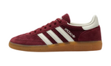 Adidas Handball Spezial Shadow Red cipő törtfehér csíkokkal és gumitalppal.