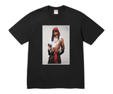 Supreme Playboi Carti tee in black with a graphic print of Playboi Carti.