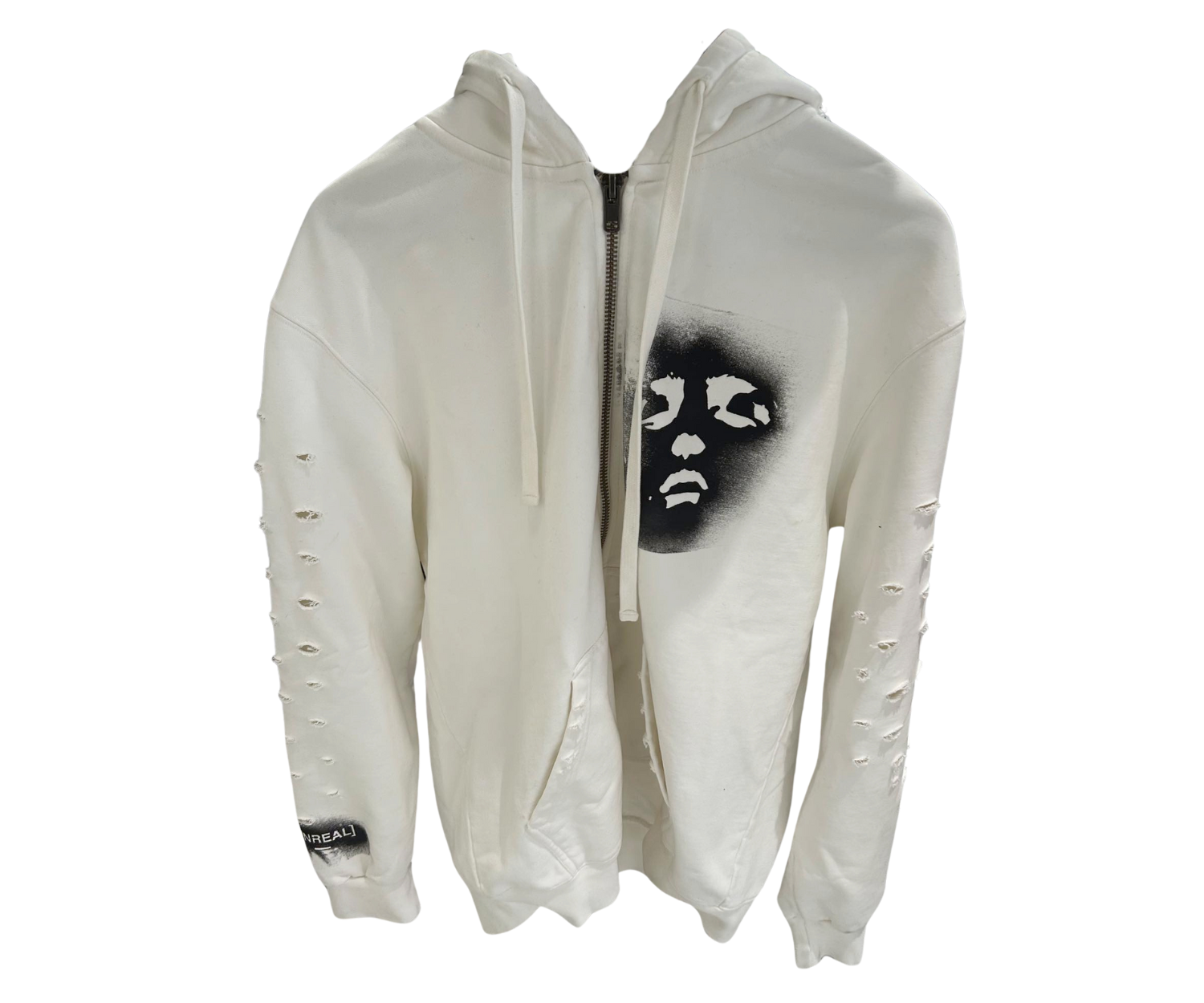 UNREAL Custom Zip Up Hoodie White