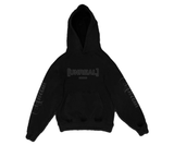 UNREAL False Balance Hoodie with tonal puff print graphics on the front and sleeves.