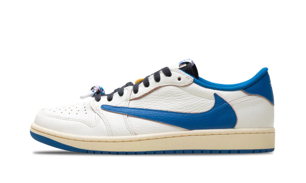 Air Jordan 1 Retro Low OG SP Fragment X Travis Scott Sail Military Blue