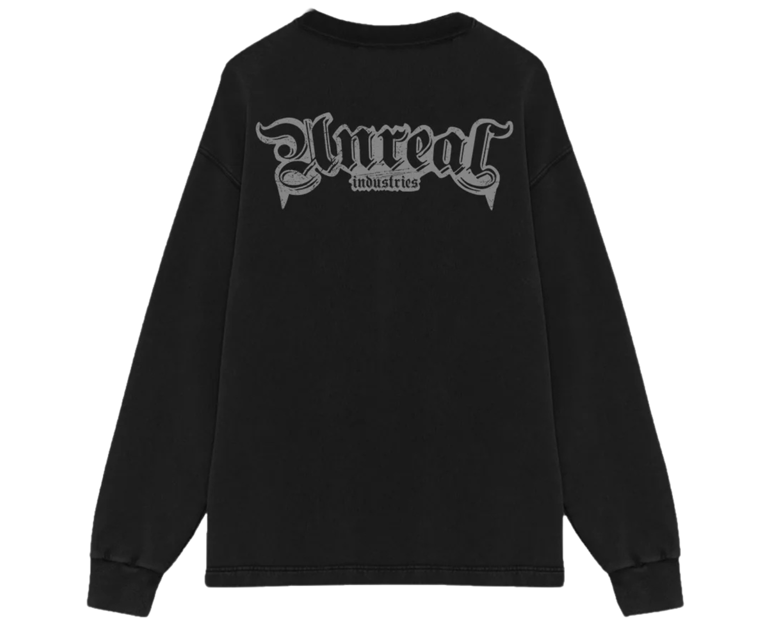 UNREAL LETTERS Organic Cotton Crewneck Jet Black