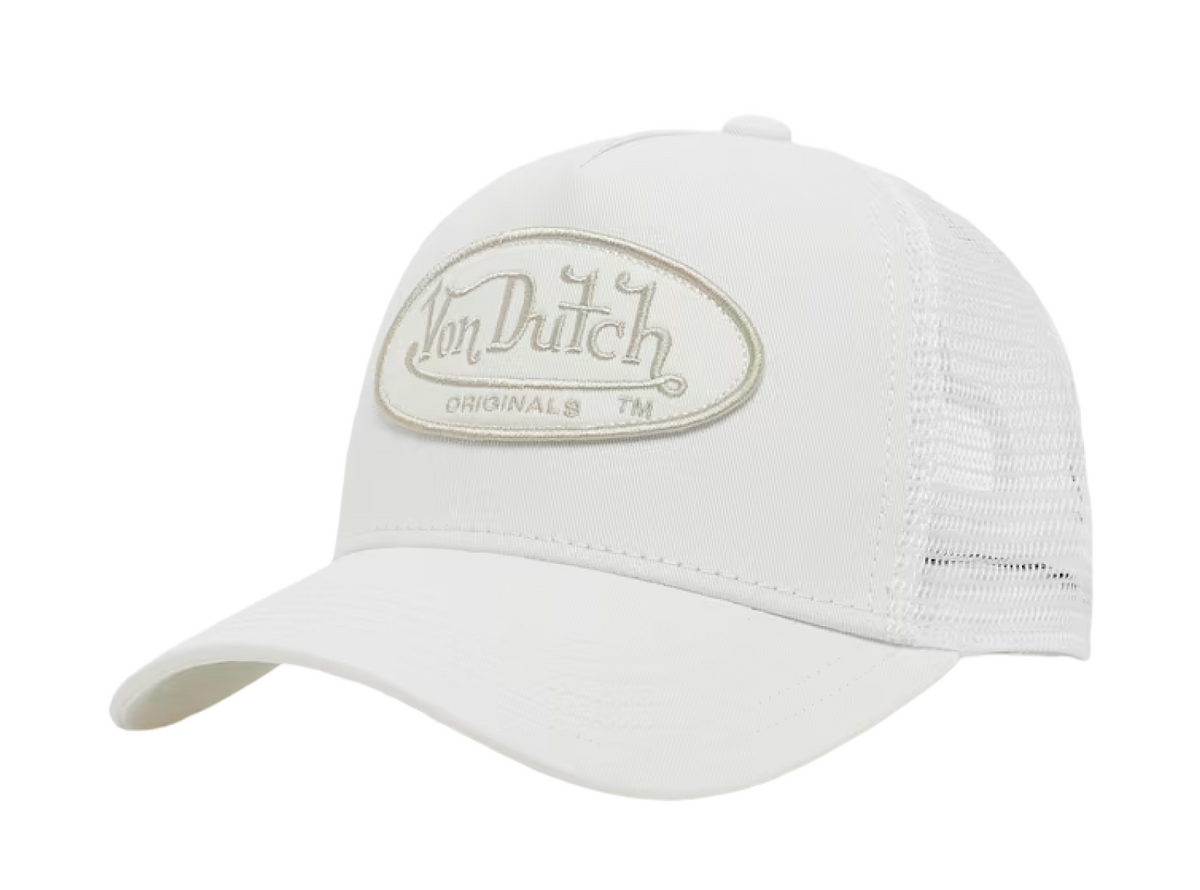 Von Dutch Oval Patch White Trucker