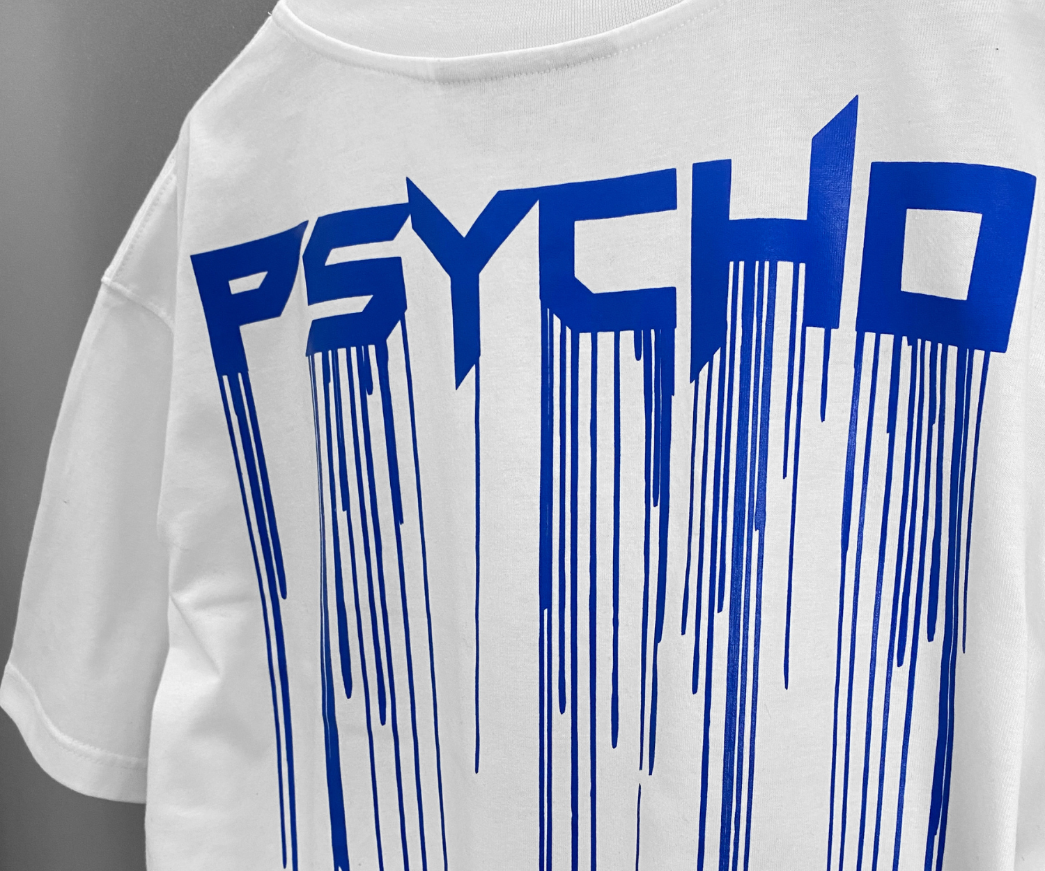 Psycho Budapest White Blue Drip T-shirt