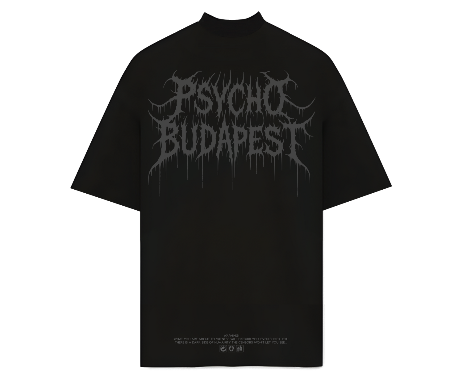 Psycho Budapest Grey Metal Logo Tshirt