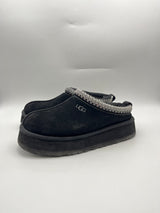 Használt fekete Ugg Tazz platform papucs szürke mintás szegéllyel.