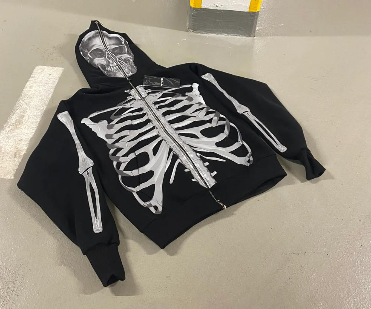 Psycho Budapest Fullzip Skeleton Hoodie 'Grey'