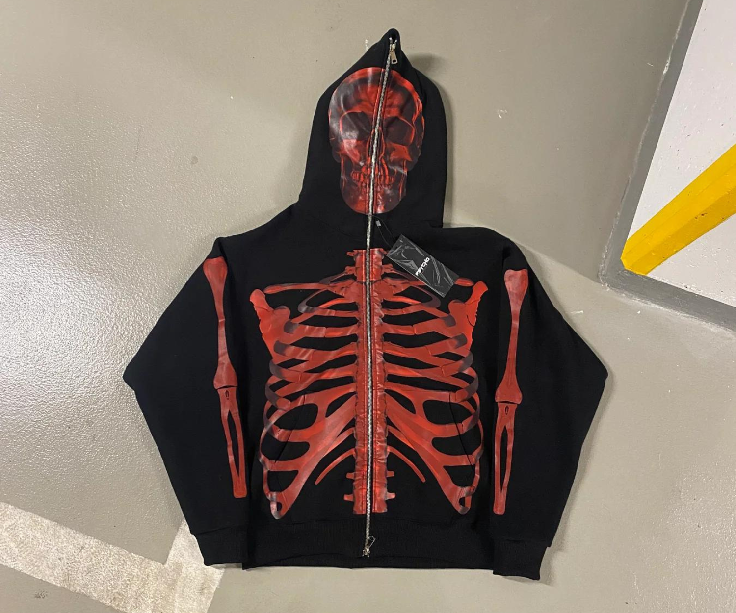 Psycho Budapest Fullzip Skeleton Hoodie 'Red'