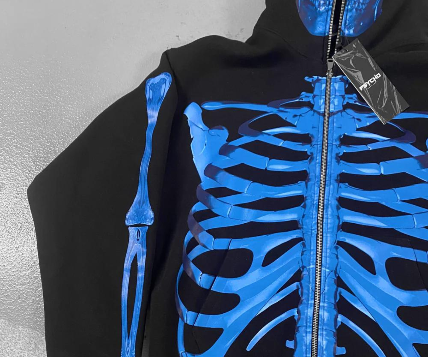 Psycho Budapest Fullzip Skeleton Hoodie 'Blue'