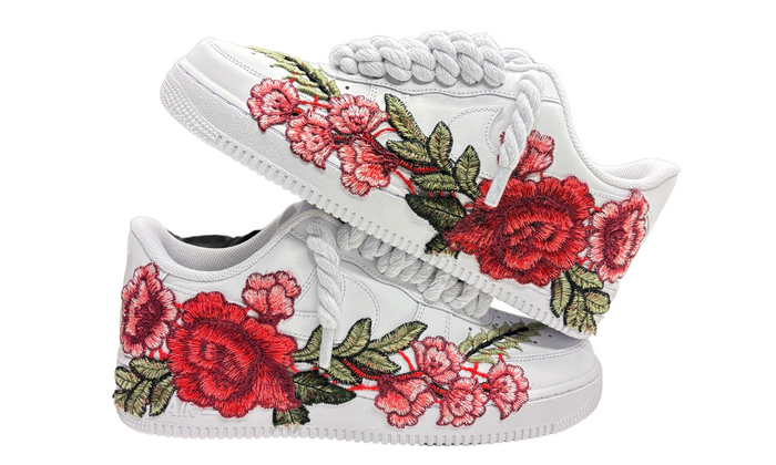 NIKE AIR FORCE 1 LOW 07 WHITE Rose Rope Laces
