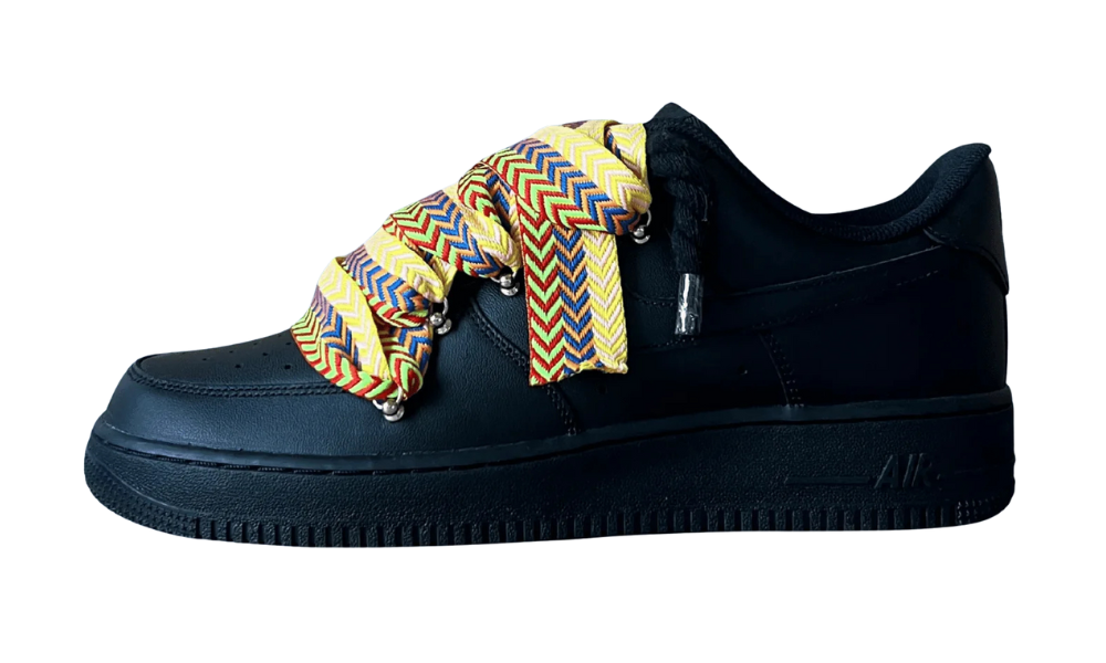 Nike Air Force 1 Black Lanvin Rope Lace Yellow Blue