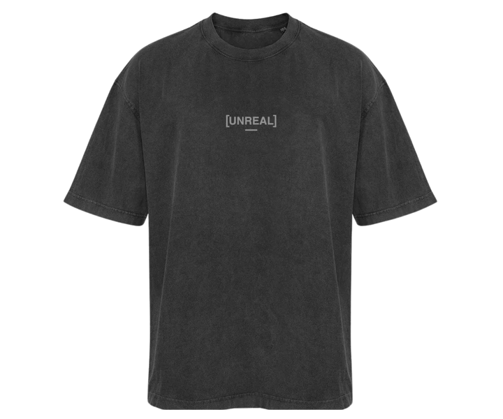 UNREAL Timeless SIGN Washed tee, fekete, mosott pamut póló.