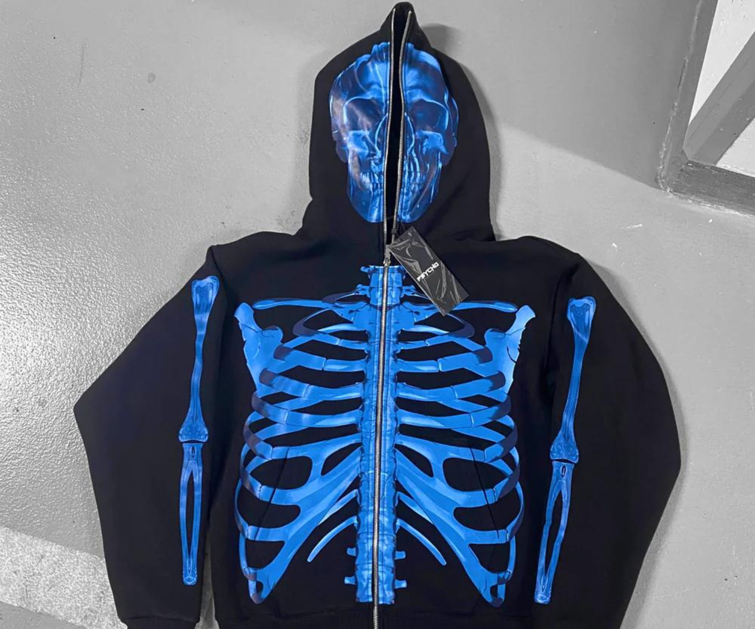 Psycho Budapest Fullzip Skeleton Hoodie 'Blue'