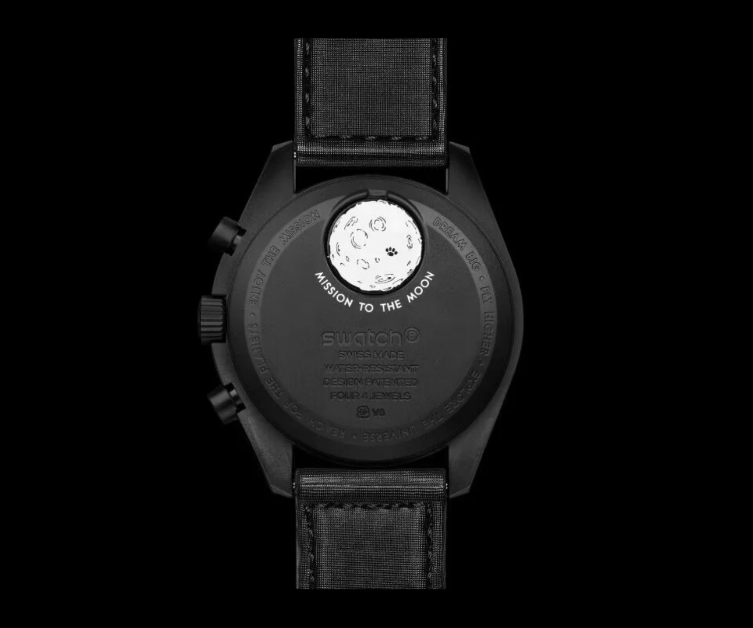 Swatch x Omega Bioceramic Moonswatch Mission To Moonphase Snoopy Black