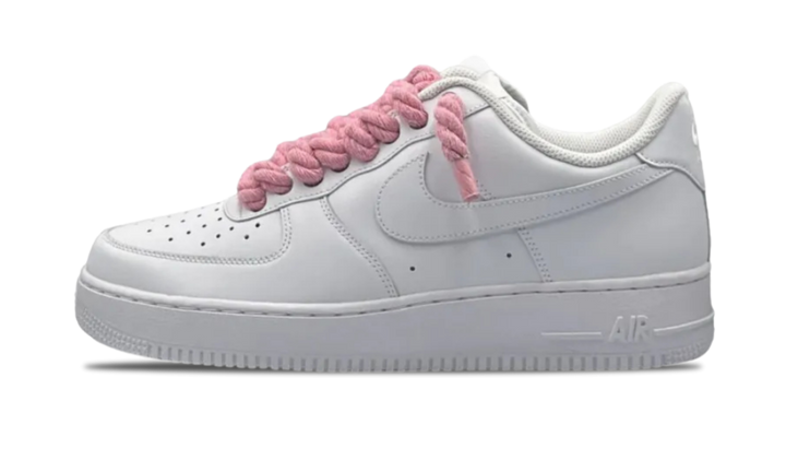 Nike Air Force 1 Chunky cu șireturi din frânghie, roz